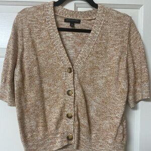 Banana Republic Marbled Tan Button-Up Women's Sweater